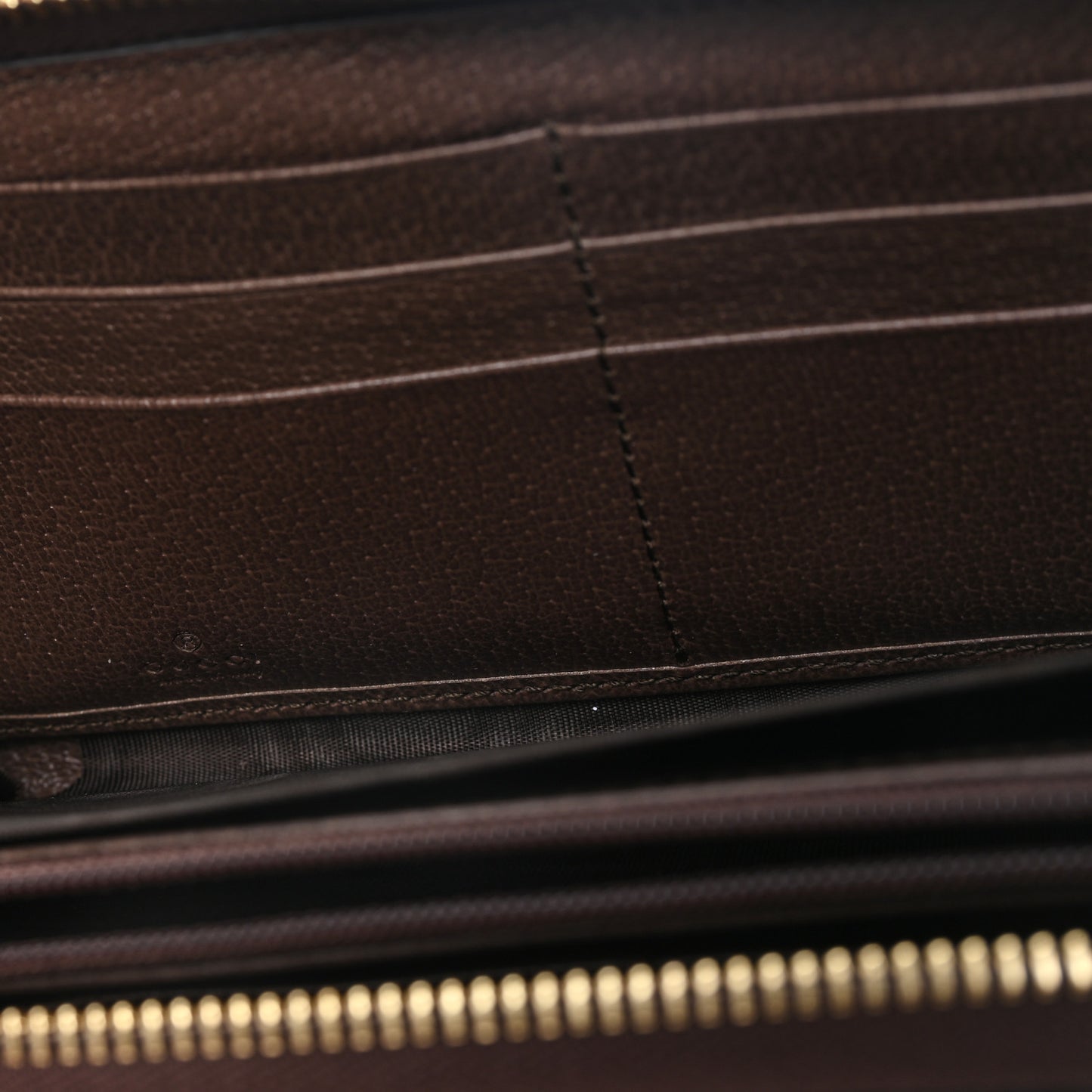 GG Supreme Monogram Web Ophidia Zip Around Wallet Brown