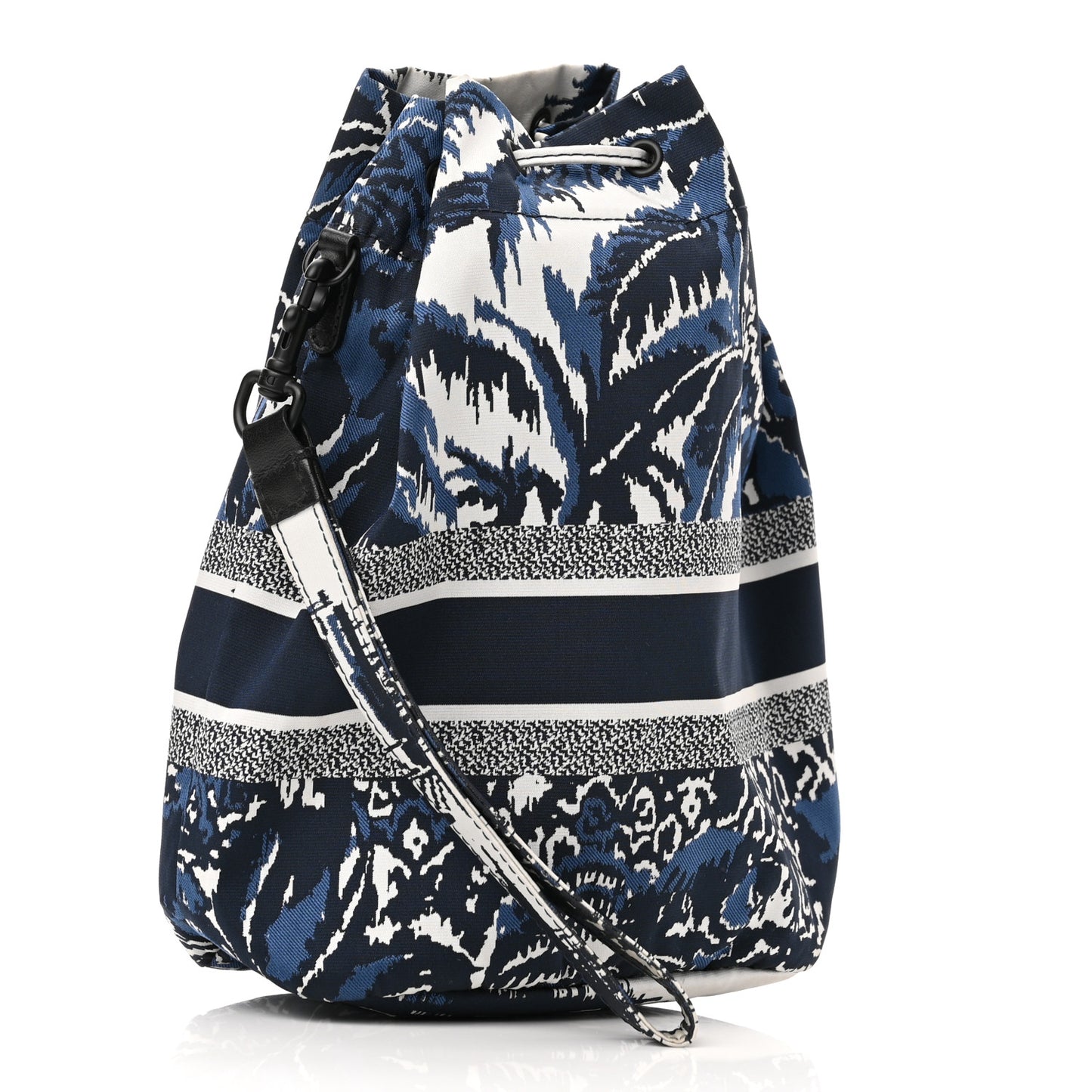 Technical Fabric Embroidered Palm Tree Toile De Jouy DiorTravel Pouch Blue
