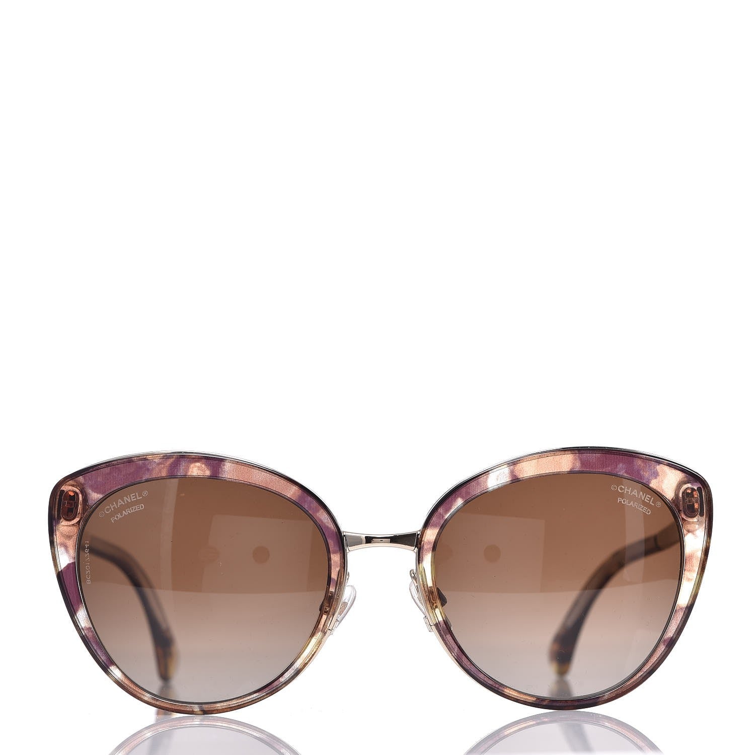 Chanel Polarized Metal Cat Eye Sunglasses 4208 Brown 2 of 9