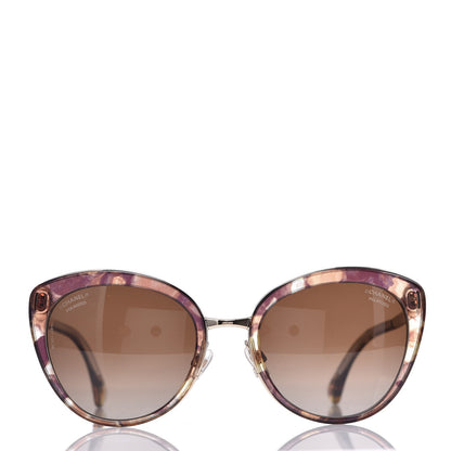 Chanel Polarized Metal Cat Eye Sunglasses 4208 Brown 2 of 9