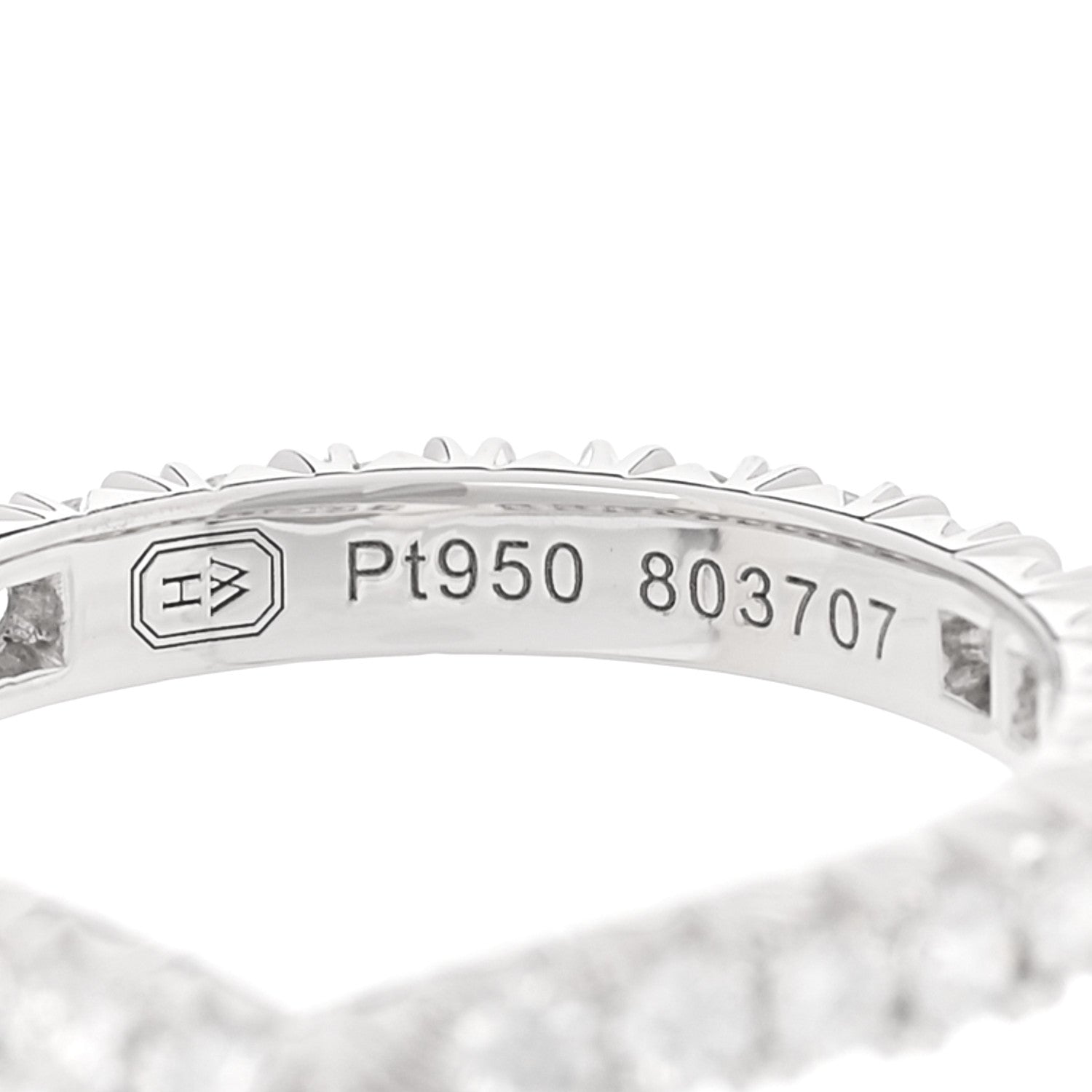 Harry Winston Platinum Diamond Ribbon Wedding Band Ring 47 4.25 4 of 5