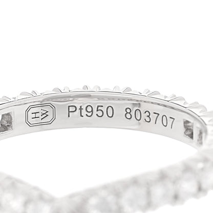 Harry Winston Platinum Diamond Ribbon Wedding Band Ring 47 4.25 4 of 5