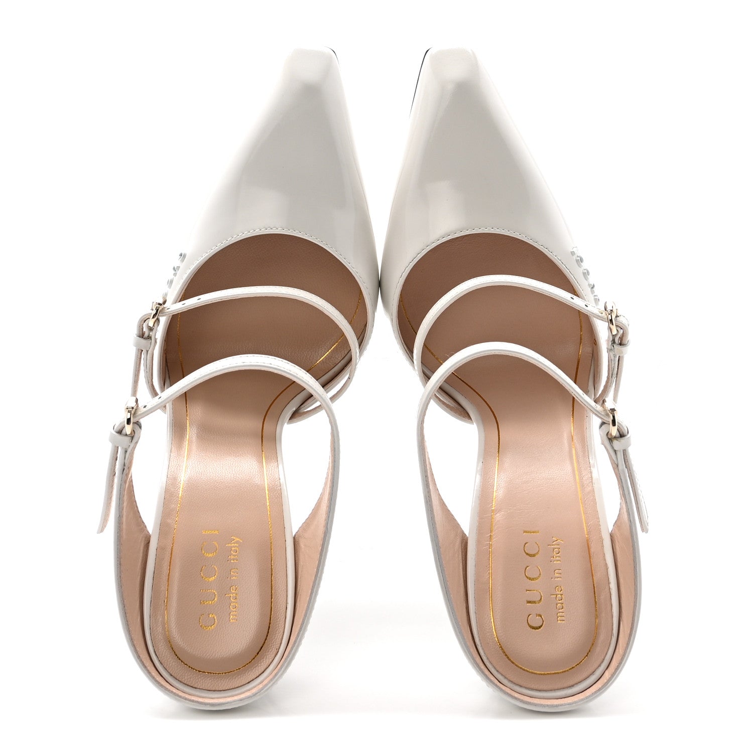 Gucci Regent Calfskin Wedge Mules 37 White 2 of 9