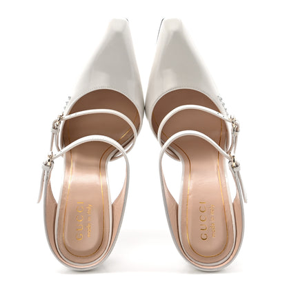 Gucci Regent Calfskin Wedge Mules 37 White 2 of 9