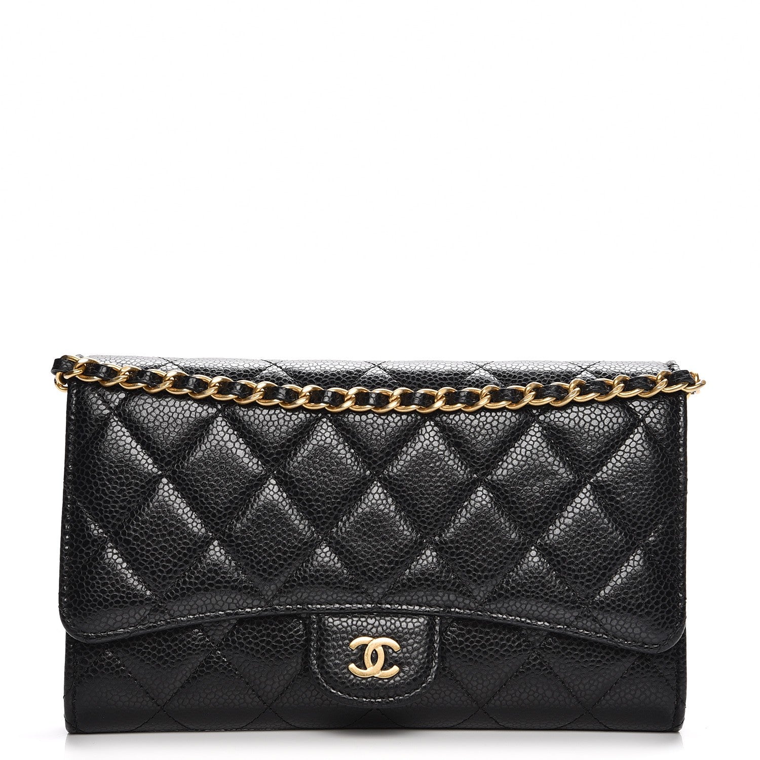 Chanel Caviar Quilted Wallet on Removable Chain Black 3 of 15