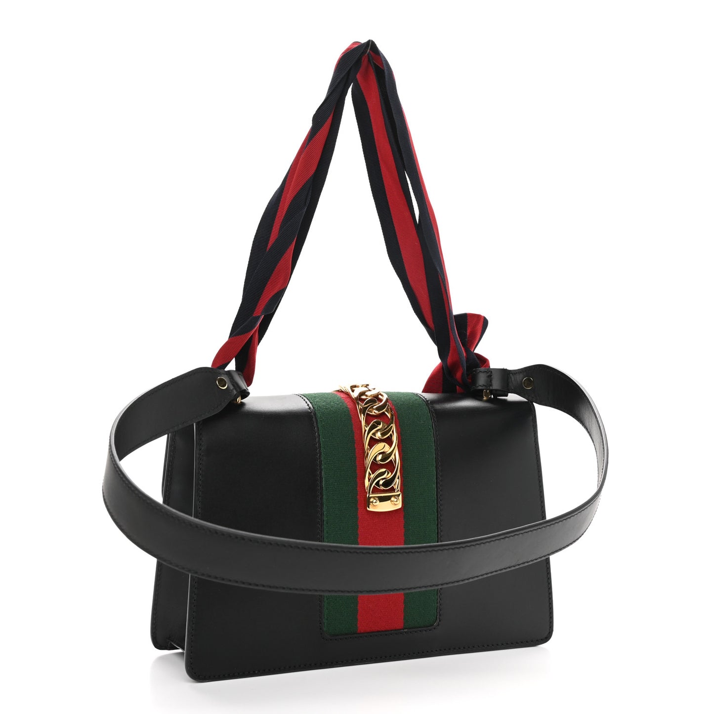 Calfskin Small Sylvie Shoulder Bag Black