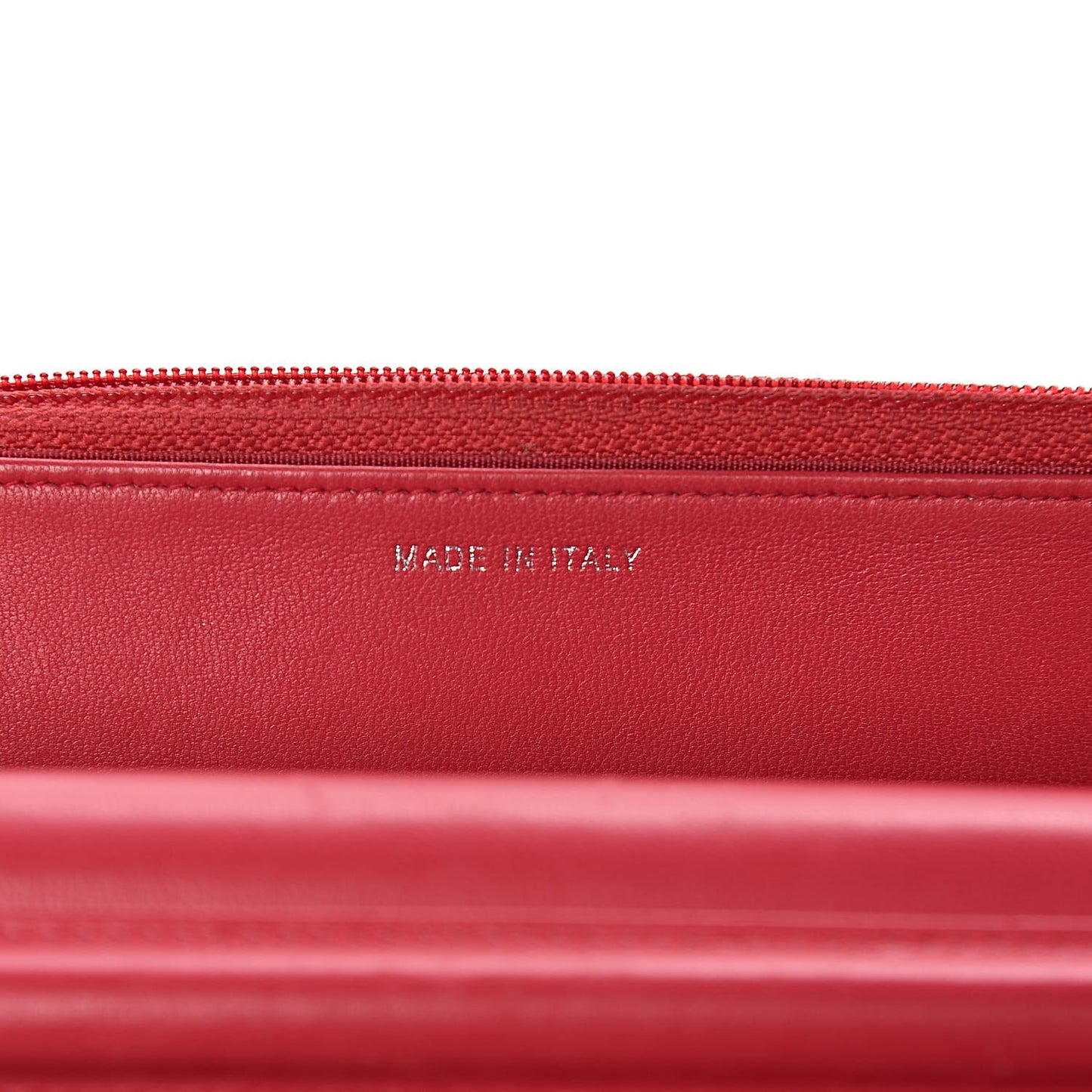 Calfskin Quilted Boy Wallet On Chain WOC Red