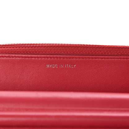 Chanel Calfskin Quilted Boy Wallet On Chain WOC Red 6 of 22