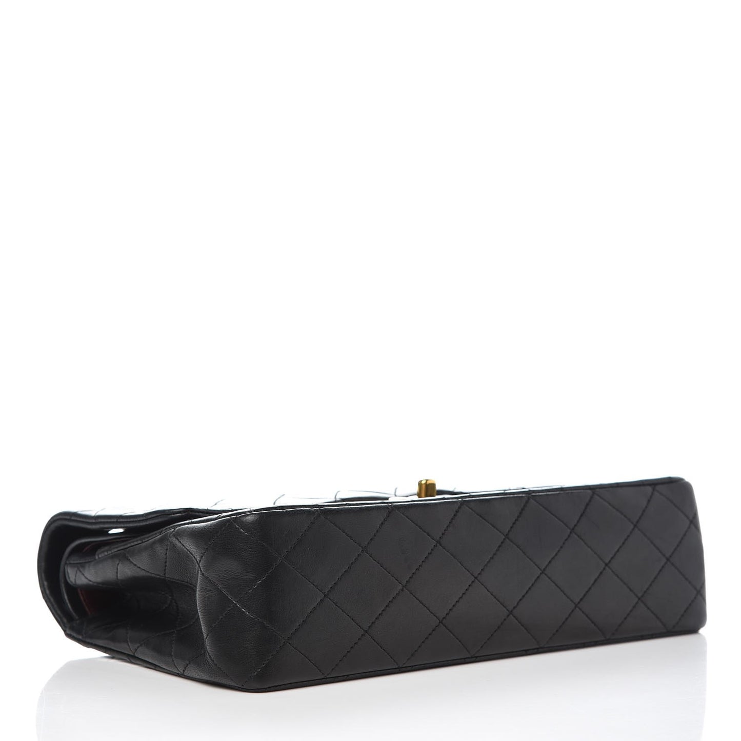 Lambskin Quilted Medium Double Flap Black