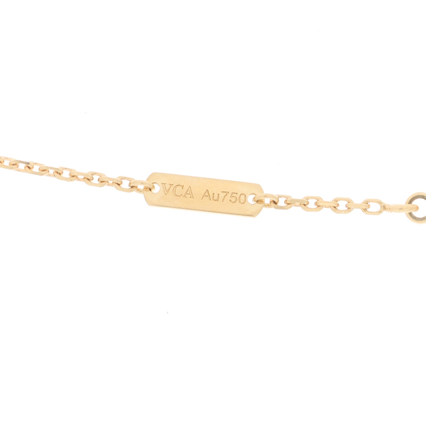 18K Yellow Gold Mother of Pearl Vintage Alhambra Pendant Necklace