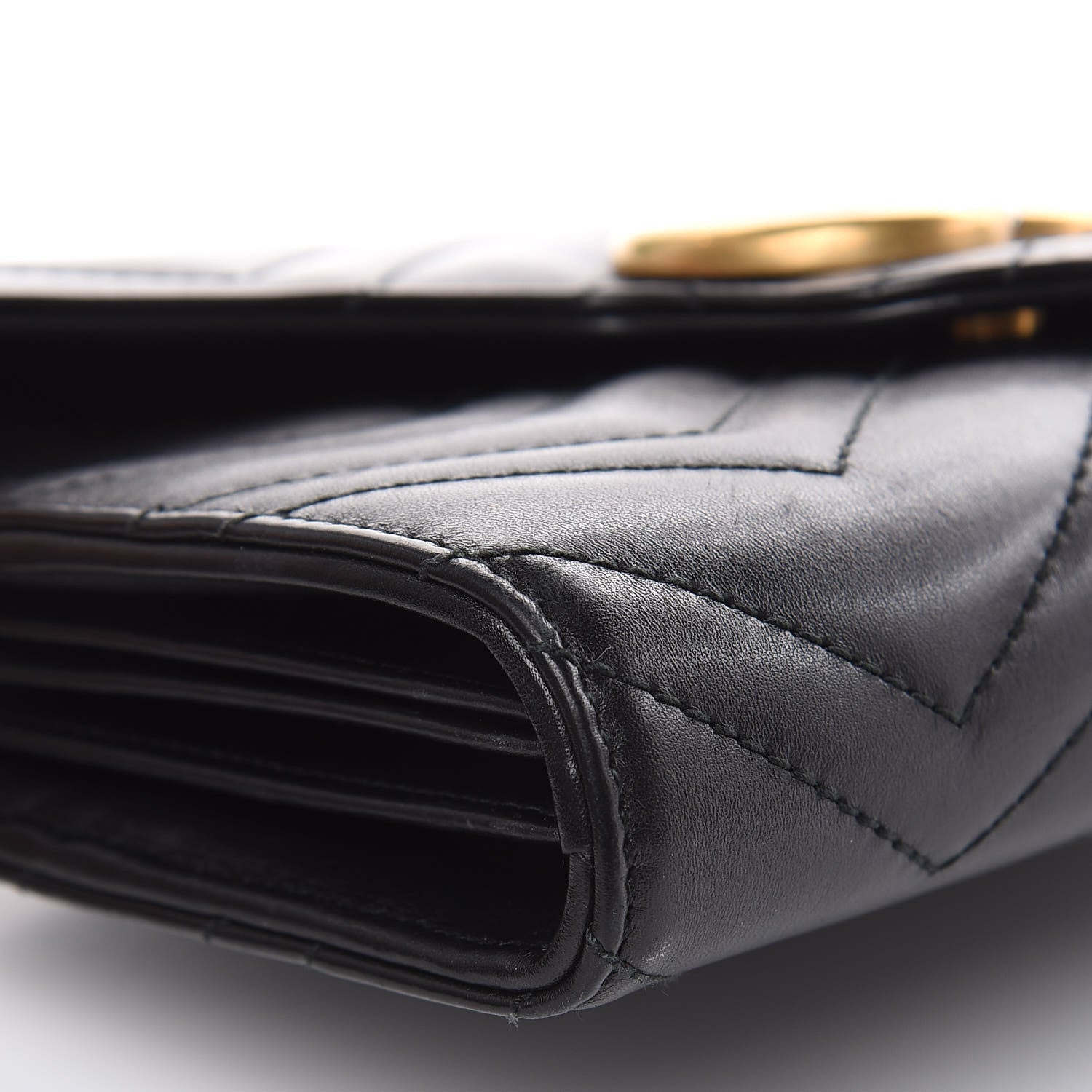 Gucci Calfskin Matelasse GG Marmont Chain Wallet Black 8 of 14