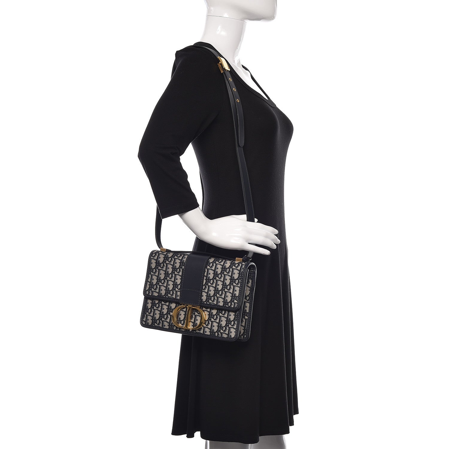 Christian Dior Oblique 30 Montaigne Flap Bag Blue 2 of 11