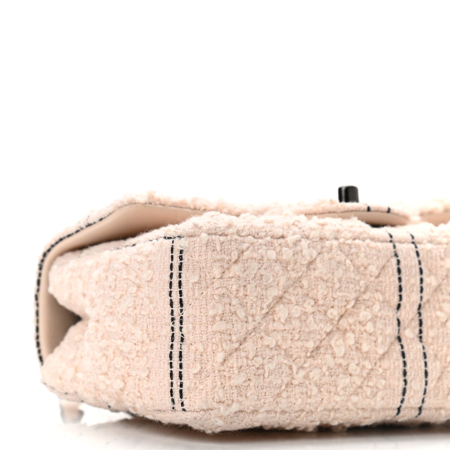 Tweed Quilted Mini Rectangular Flap Light Pink Black