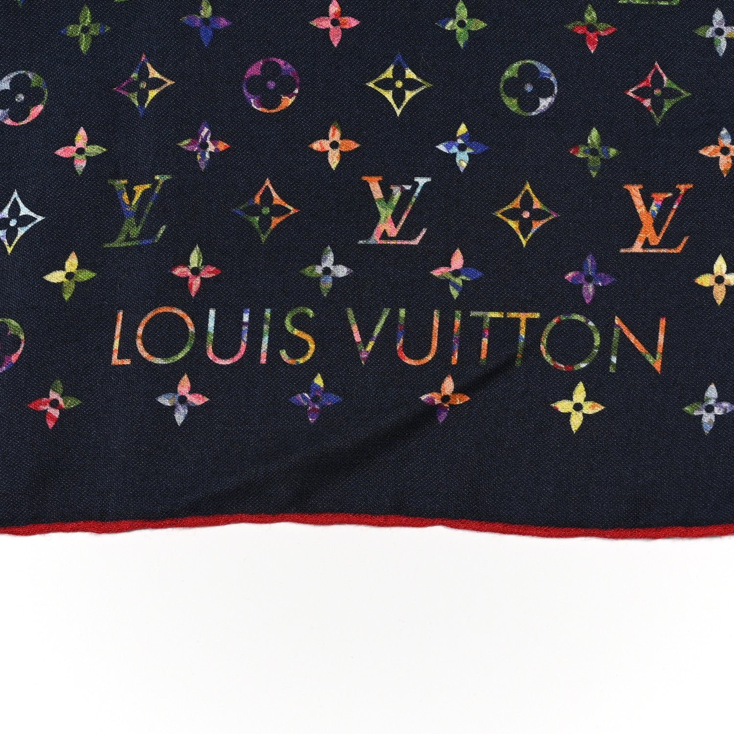 Louis Vuitton Silk Wool Monogram LV Garden Shawl Navy Blue 2 of 5