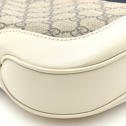 Gucci GG Supreme Monogram Azalea Calfskin Web Small Jackie 1961 Hobo Beige Ebony Mystic White 7 of 8