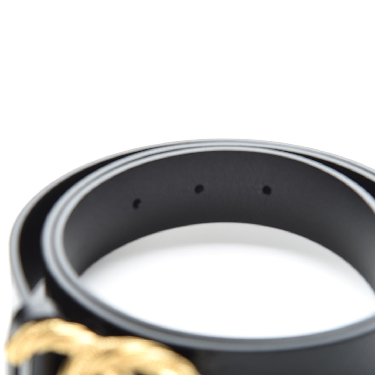 Glazed Calfskin CC Belt 95 38 Black