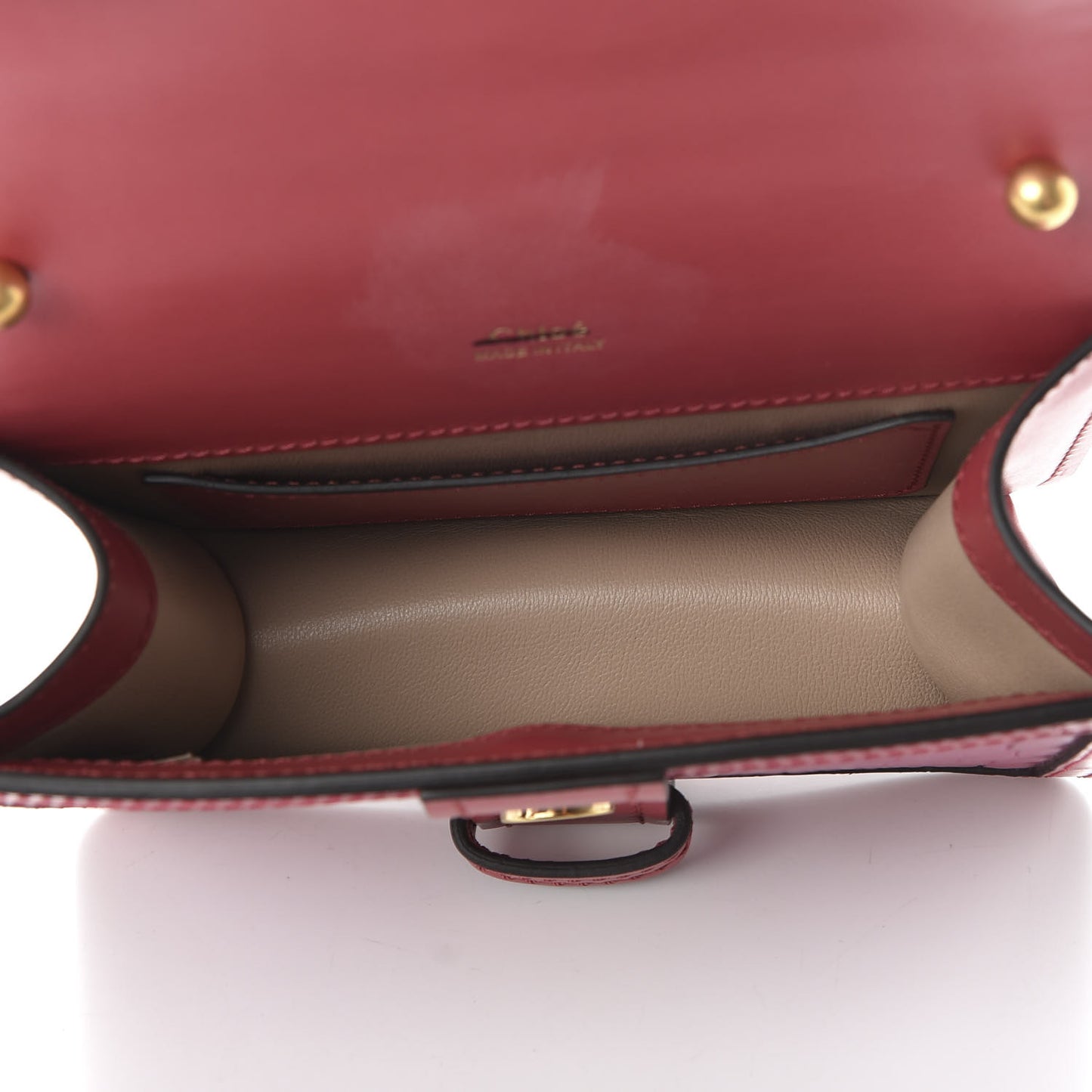 Calfskin Crocodile Embossed Mini Aby Chain Shoulder Bag Graphic Pink