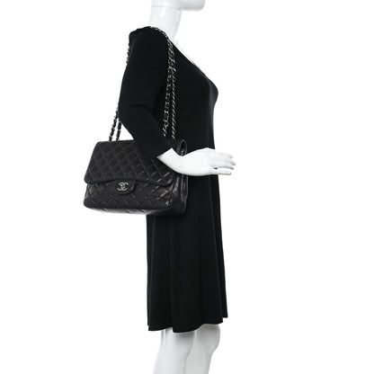 Chanel Caviar Quilted Jumbo Single Flap Black 2 of 9