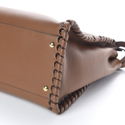 Fendi Calfskin Lace Up Large Peekaboo Iconic Satchel Cognac 10 of 10