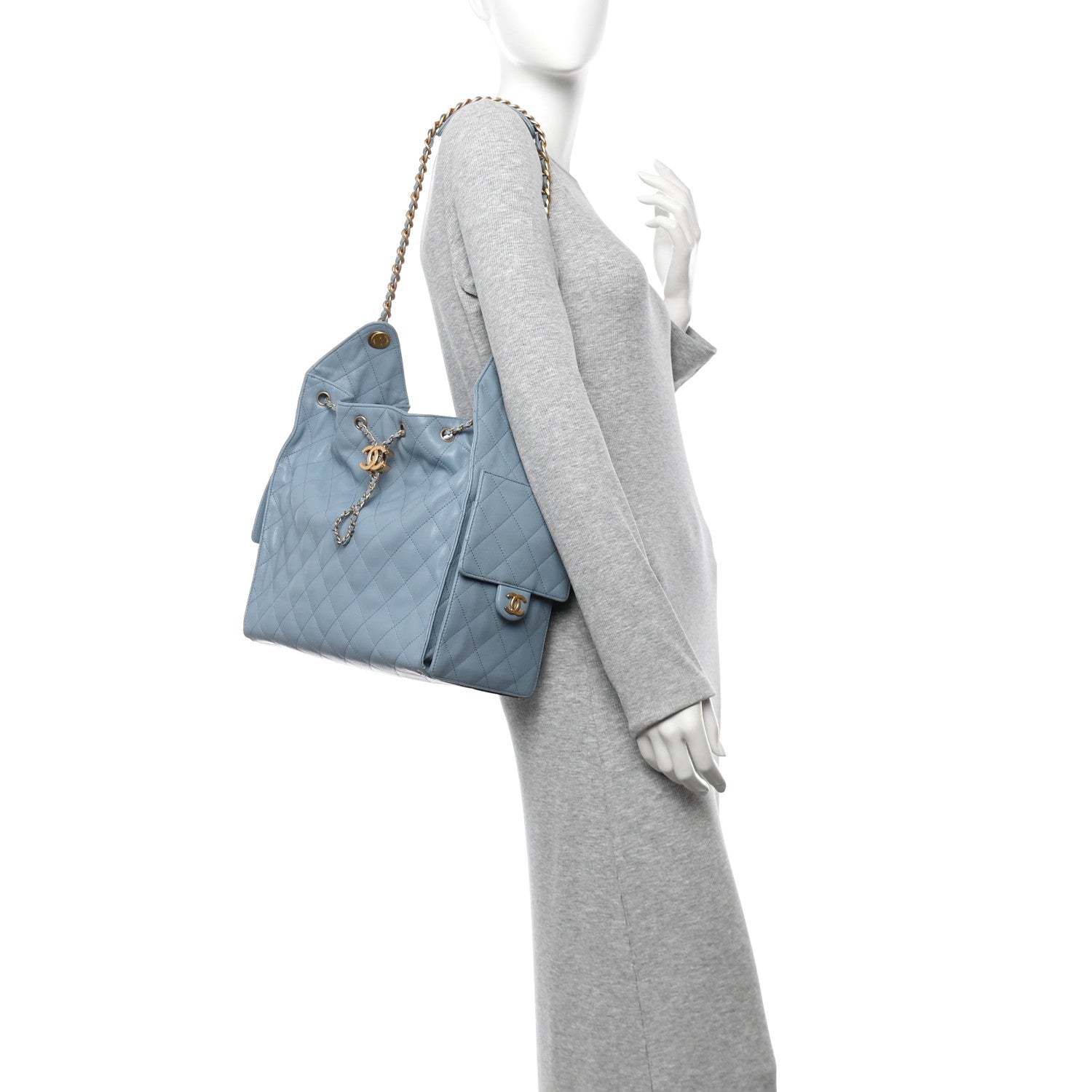 Chanel Caviar Quilted Medium Chanel 25 Handbag Blue 2 of 12