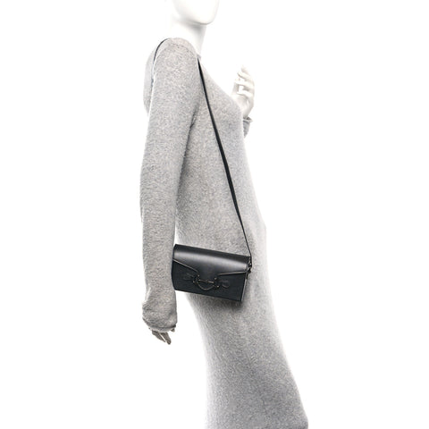 Azalea Calfskin Monochrome Mini Horsebit 1955 Shoulder Bag Black