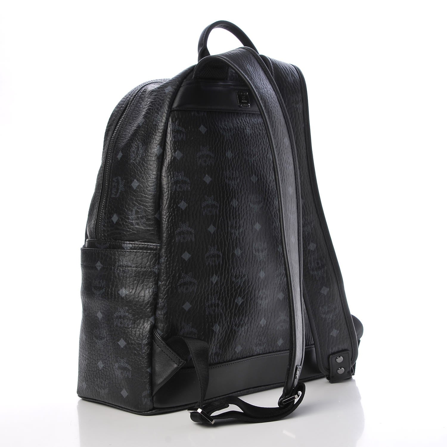 MCM Visetos Medium Stark Logo Stripe Backpack Black 3 of 11