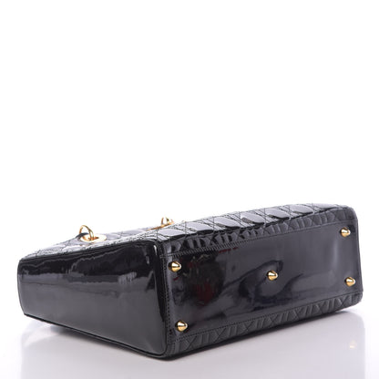 Christian Dior Patent Cannage Large Lady Dior Black 4 of 10