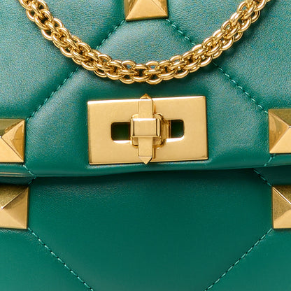 Valentino Garavani Nappa Large Roman Stud Shoulder Bag Jungle 9 of 11