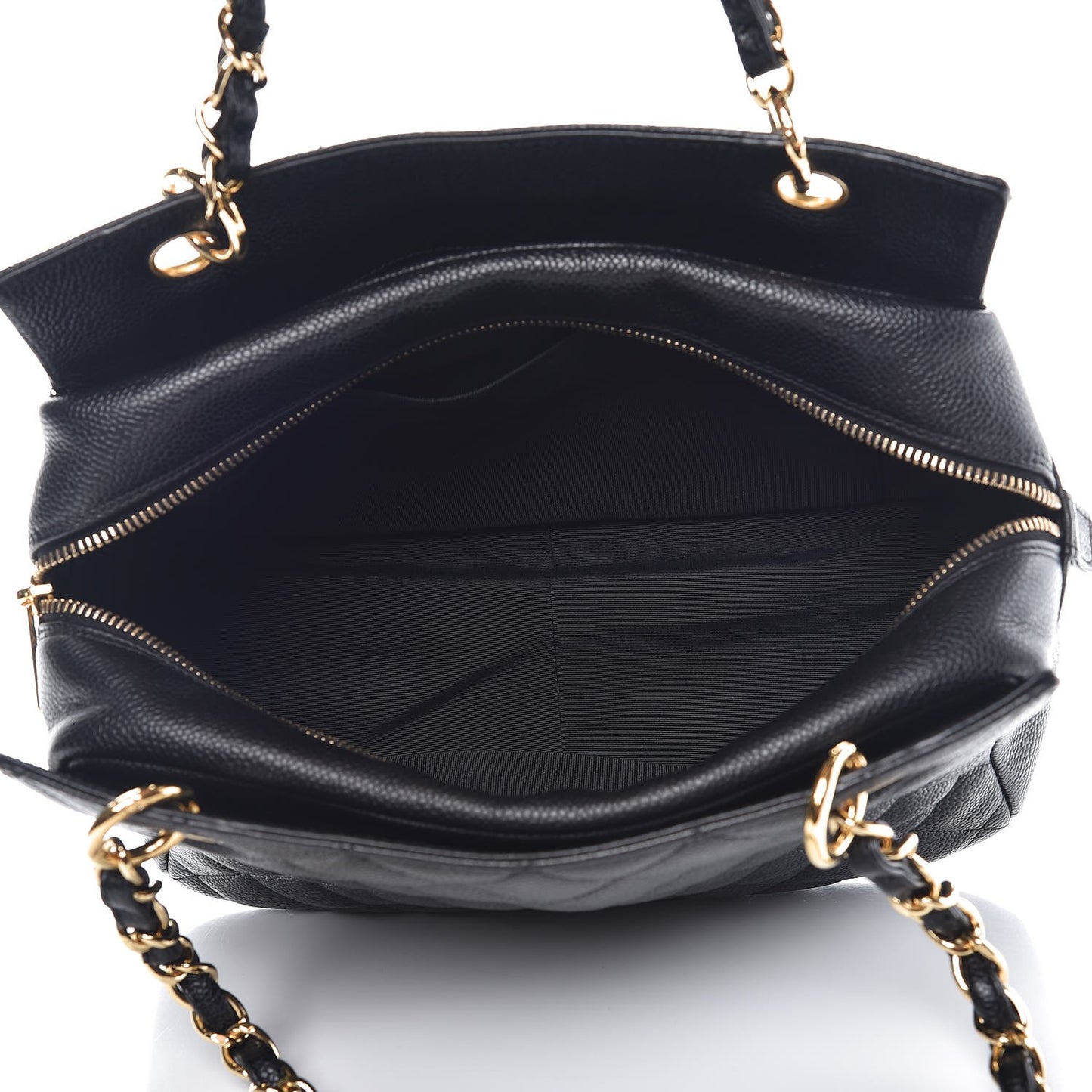 Caviar Quilted Petit Timeless Tote PTT Black