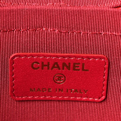 Chanel Patent Quilted Small Round Vanity With Chain  Red 6 of 11