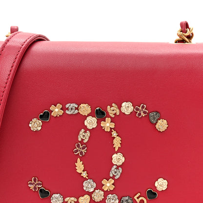 Chanel Lambskin Quilted Lucky Charms CC Crossbody Messenger Flap Red 8 of 11