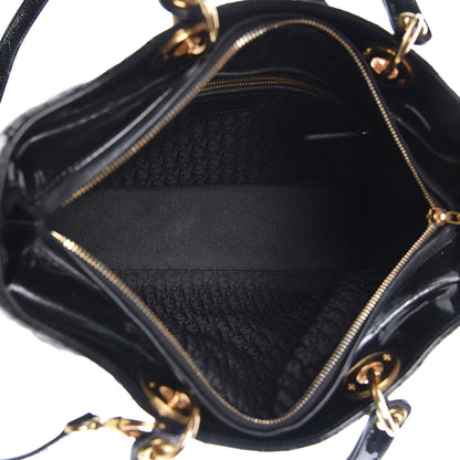 Christian Dior Patent Cannage Large Lady Dior Black 5 of 14