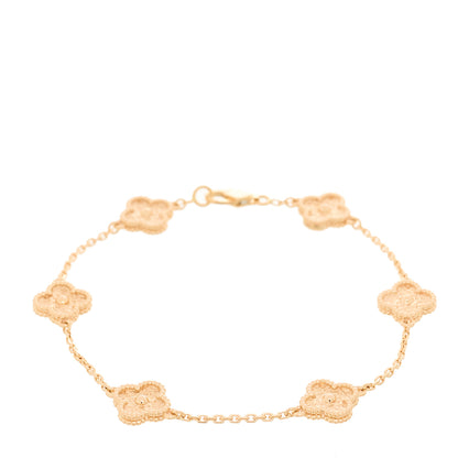 Van Cleef & Arpels 18K Rose Gold 6 Motifs Sweet Alhambra Bracelet 1 of 6