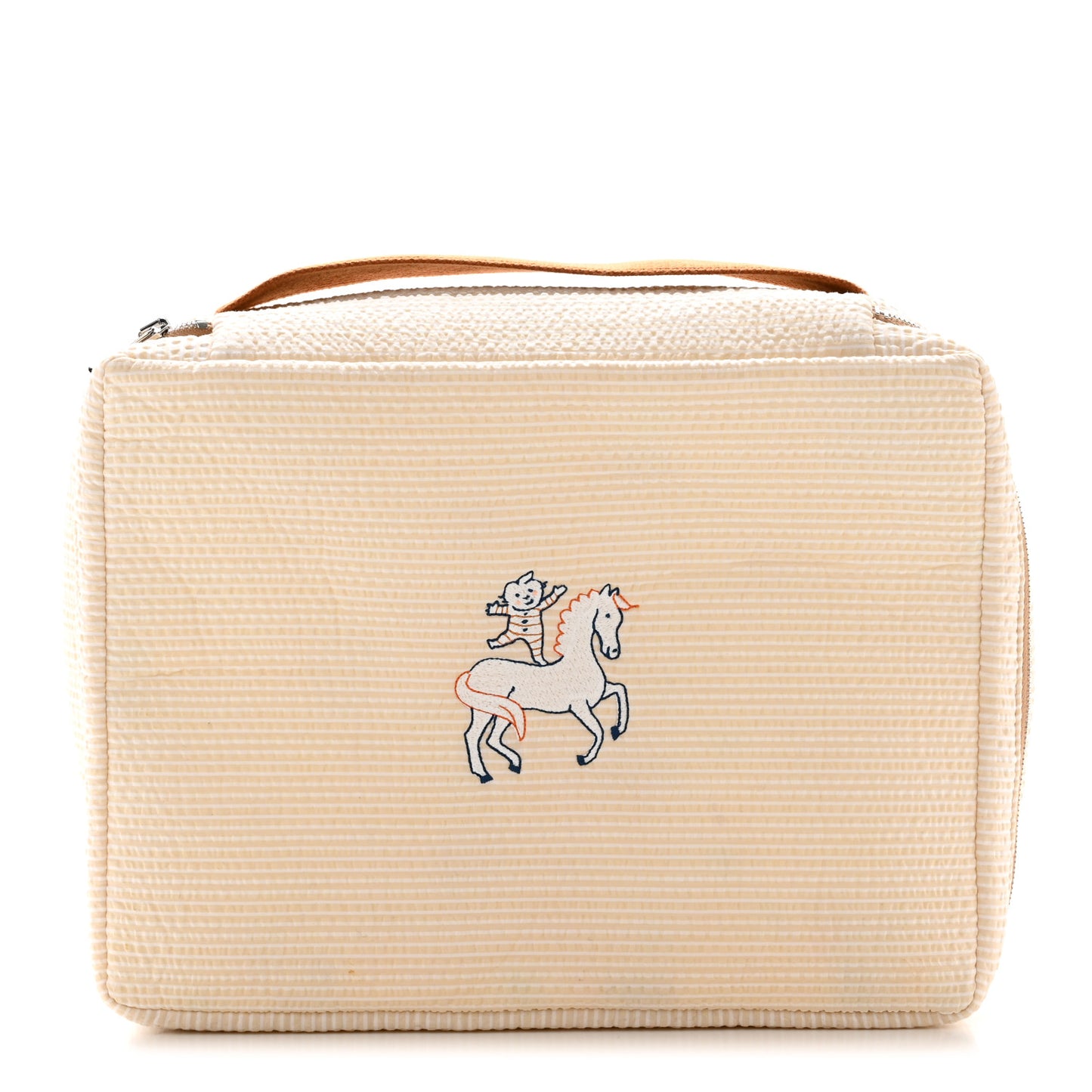 Printed Cotton Embroidered Medium Toogo Cabriole Case Biscuit