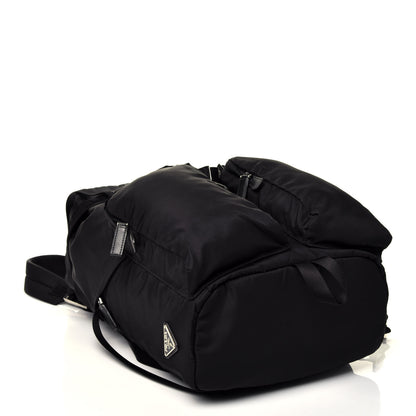 Prada Technical Nylon Saffiano Double Buckle Backpack Black 4 of 10