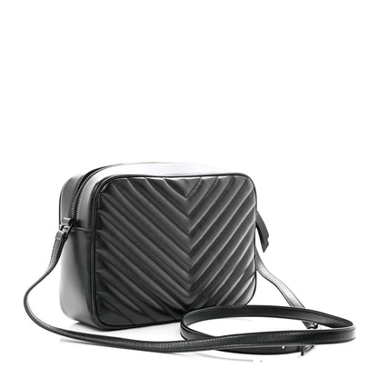 Saint Laurent Calfskin Matelasse Monogram Monochrome Lou Camera Bag Black 3 of 9