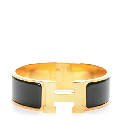 Hermes Enamel Wide Clic Clac H Bracelet GM Black 1 of 4