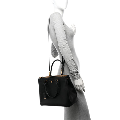 Prada Saffiano Lux Large Galleria Double Zip Tote Black 2 of 10