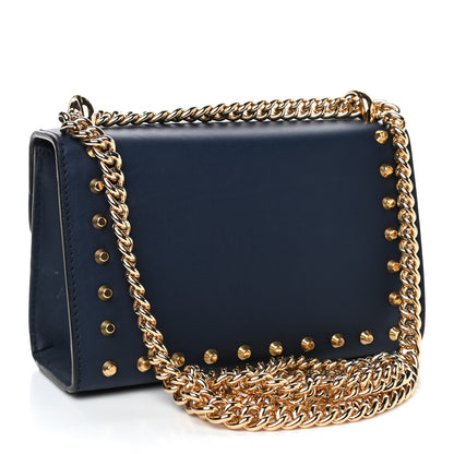 Gucci Calfskin Studded Small Padlock Shoulder Bag Blue Agata 2 of 4
