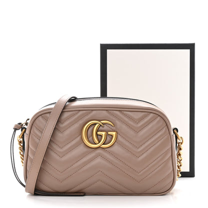 Gucci Calfskin Matelasse Small GG Marmont Chain Shoulder Bag Porcelain Rose 15 of 15