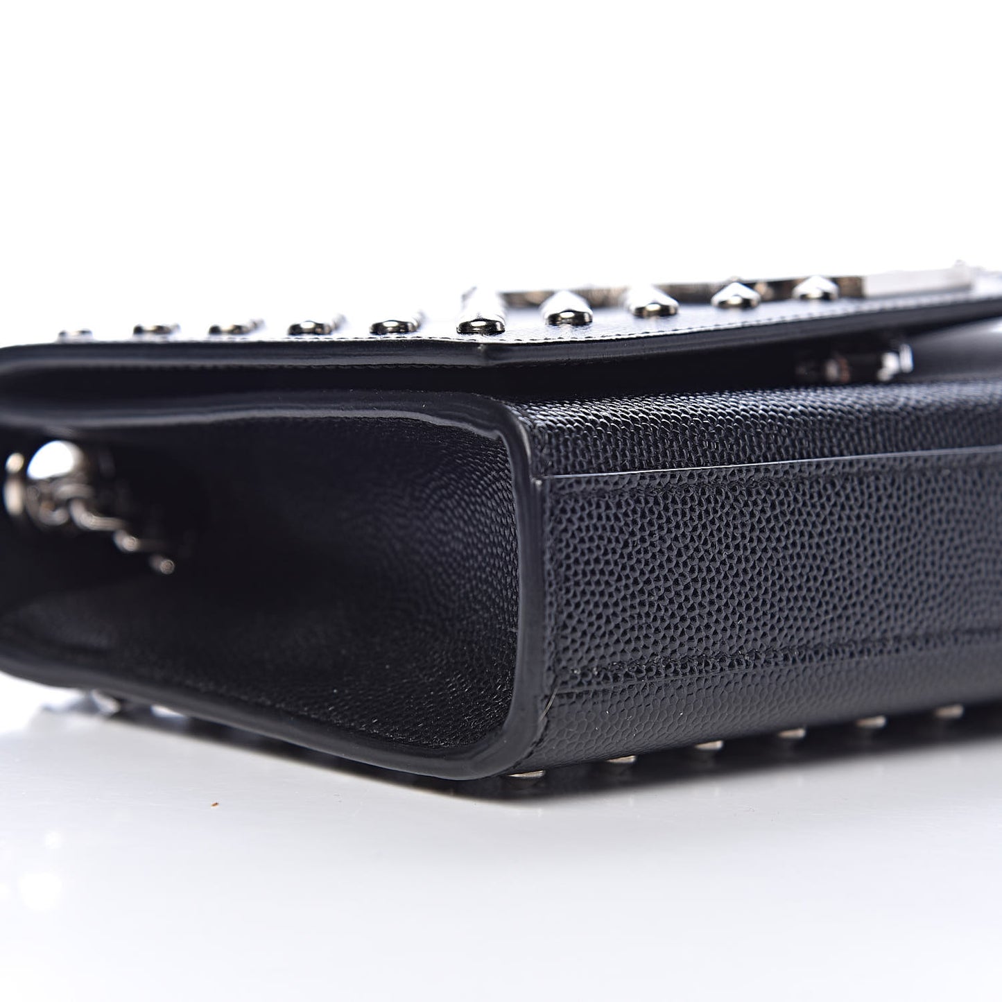 Calfskin Studded Small Monogram Kate Satchel Black