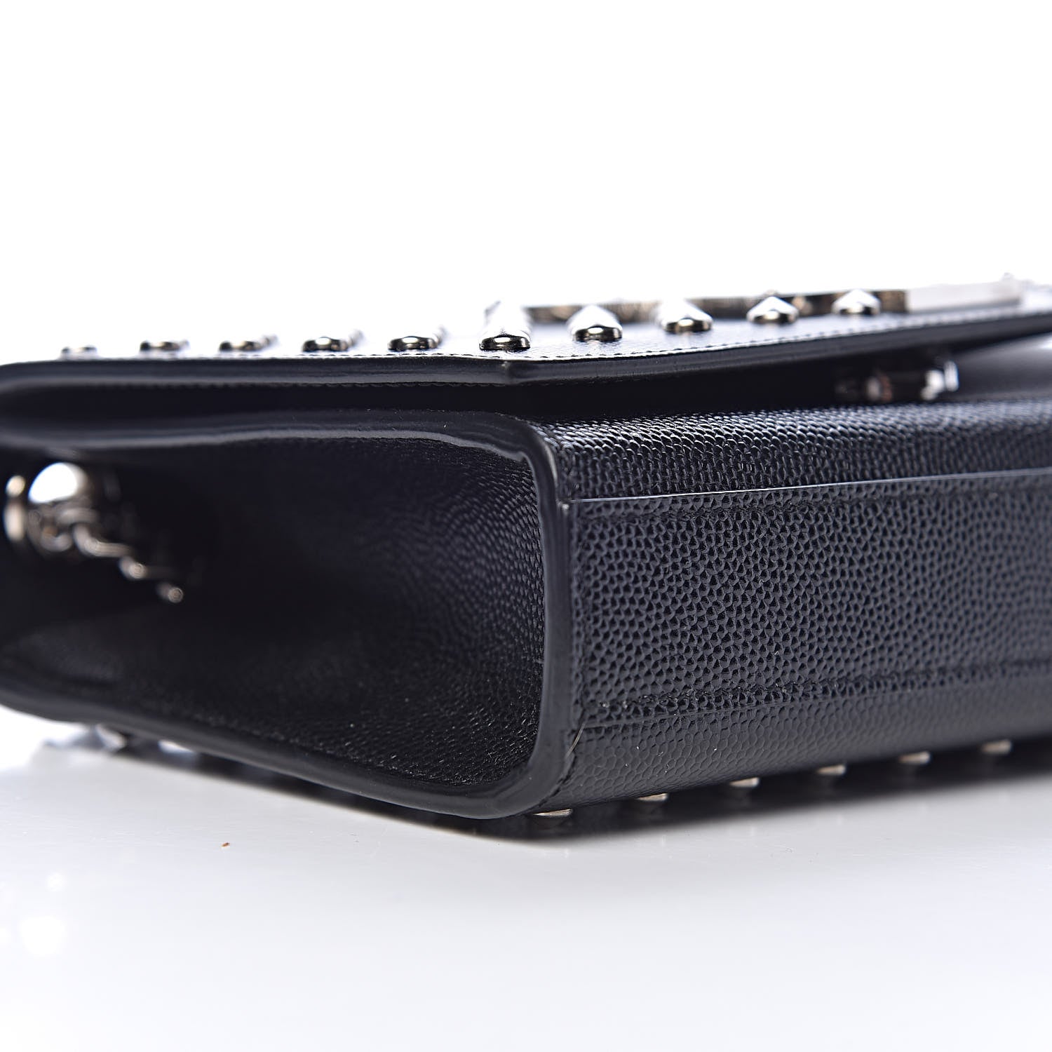 Saint Laurent Calfskin Studded Small Monogram Kate Satchel Black 9 of 10