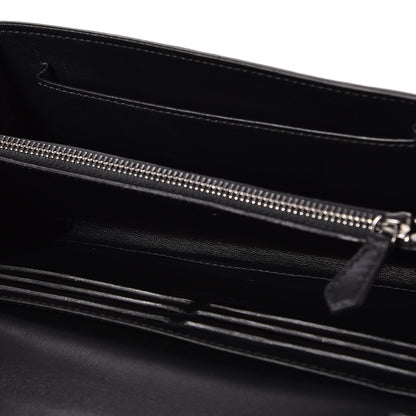 Alexander McQueen Metallic Calfskin Skull Wallet on Chain Black Pearl 5 of 7