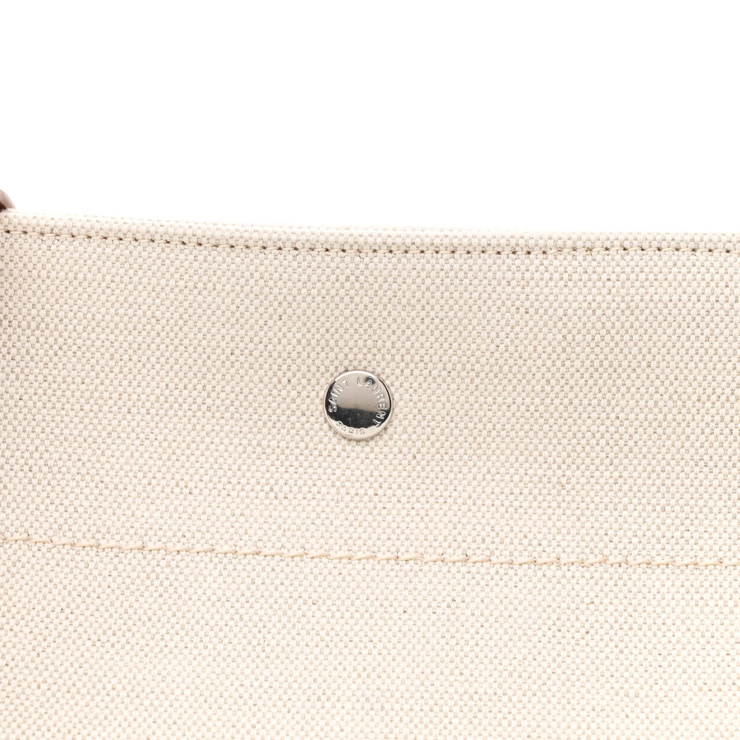 Linen Calfskin Rive Gauche Bucket Bag Optic White Cognac