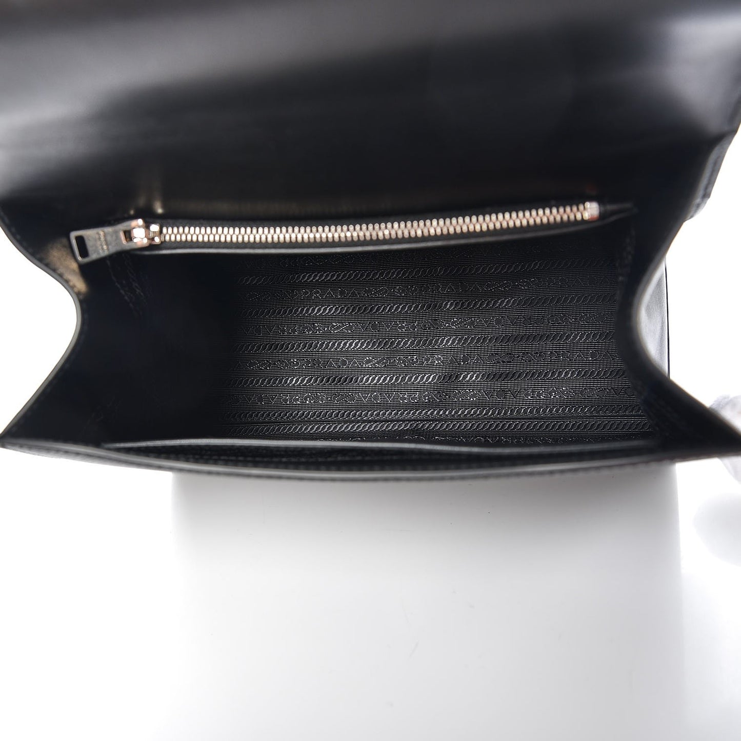 Saffiano Cuir Calfskin Monochrome Envelope Flap Top Handle Chain Shoulder Bag Black
