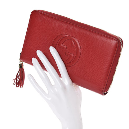 Gucci Pebbled Calfskin Soho Zip Around Wallet Red 2 of 7