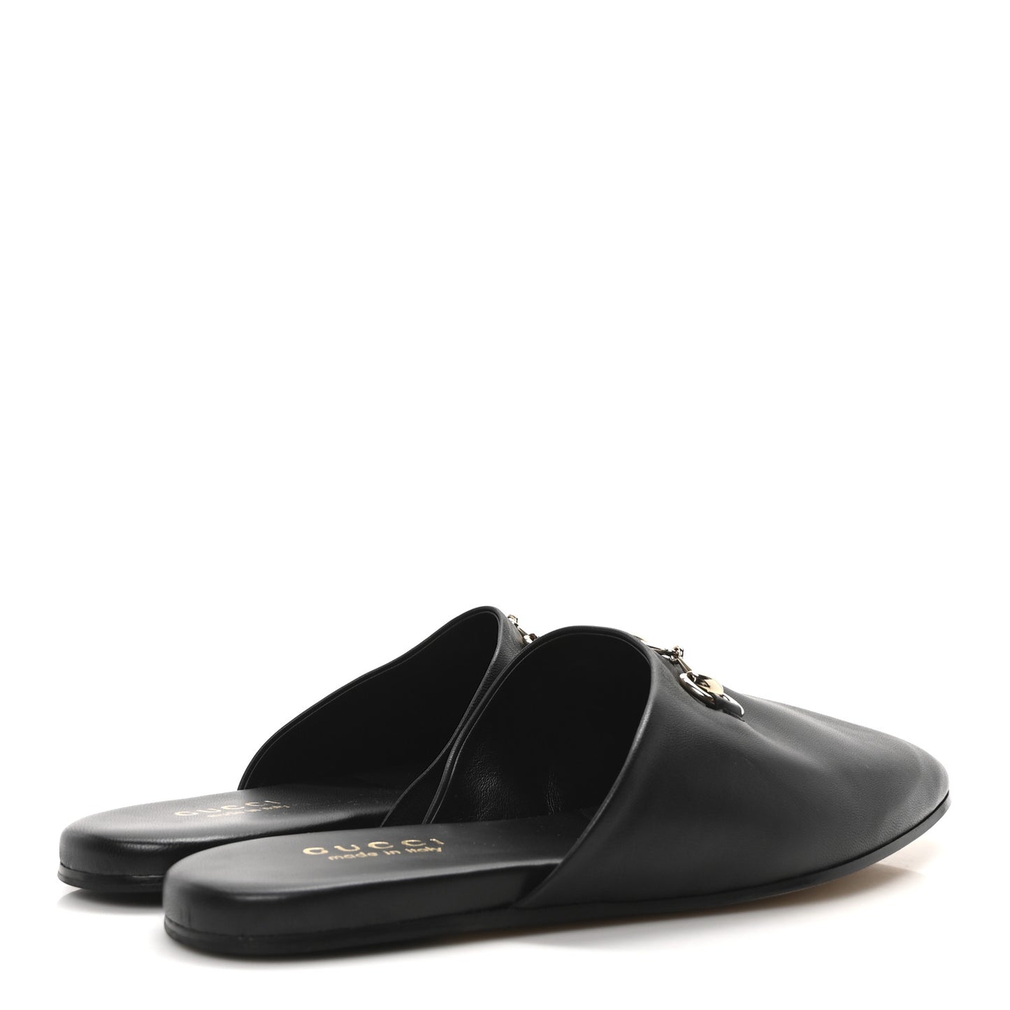 Calfskin Mens Horsebit Slippers 9 Black