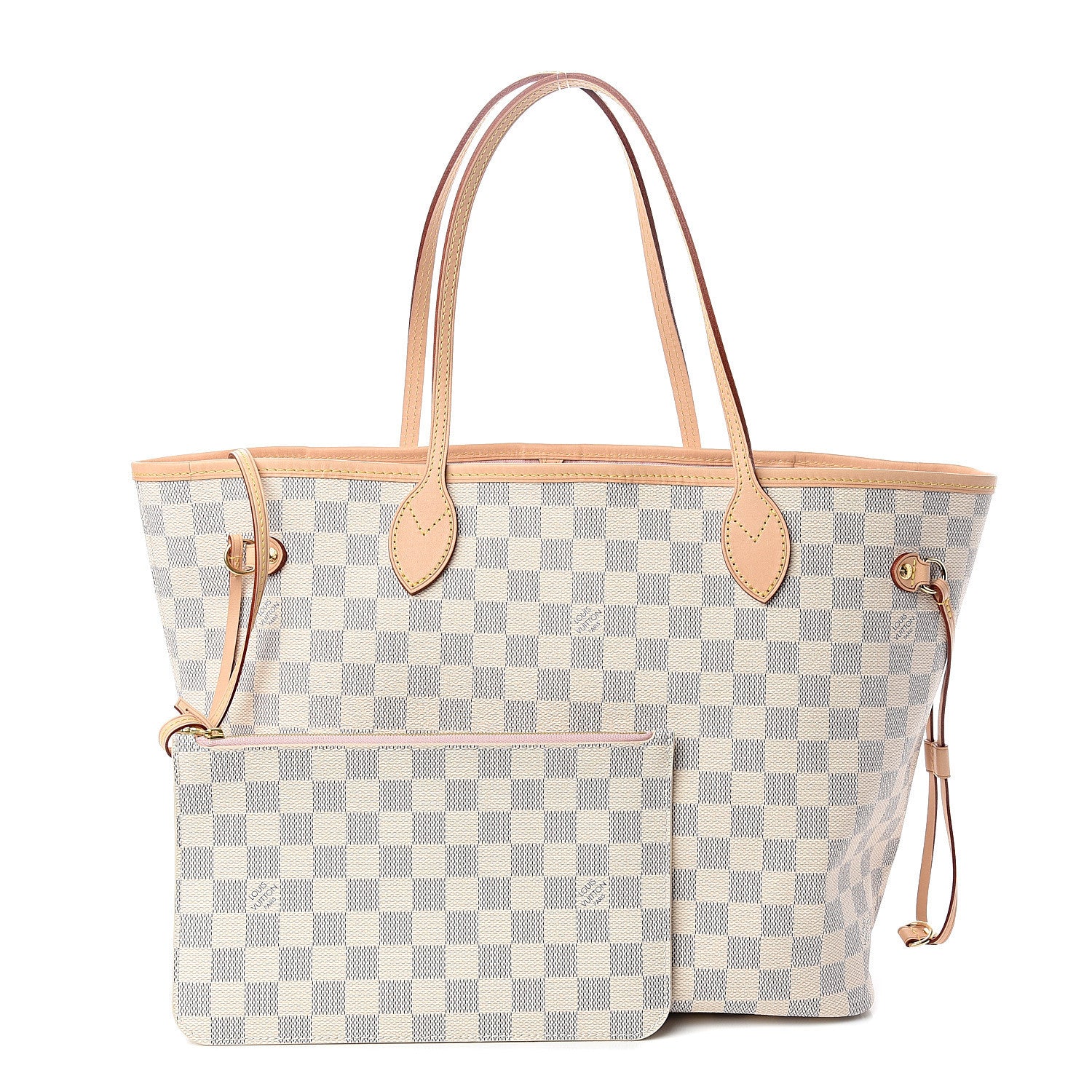 Louis Vuitton Damier Azur Neo Neverfull MM Rose Ballerine 1 of 10