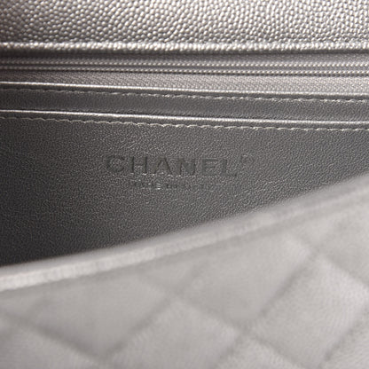 Chanel Metallic Caviar Quilted Mini Top Handle Rectangular Flap Silver 6 of 10