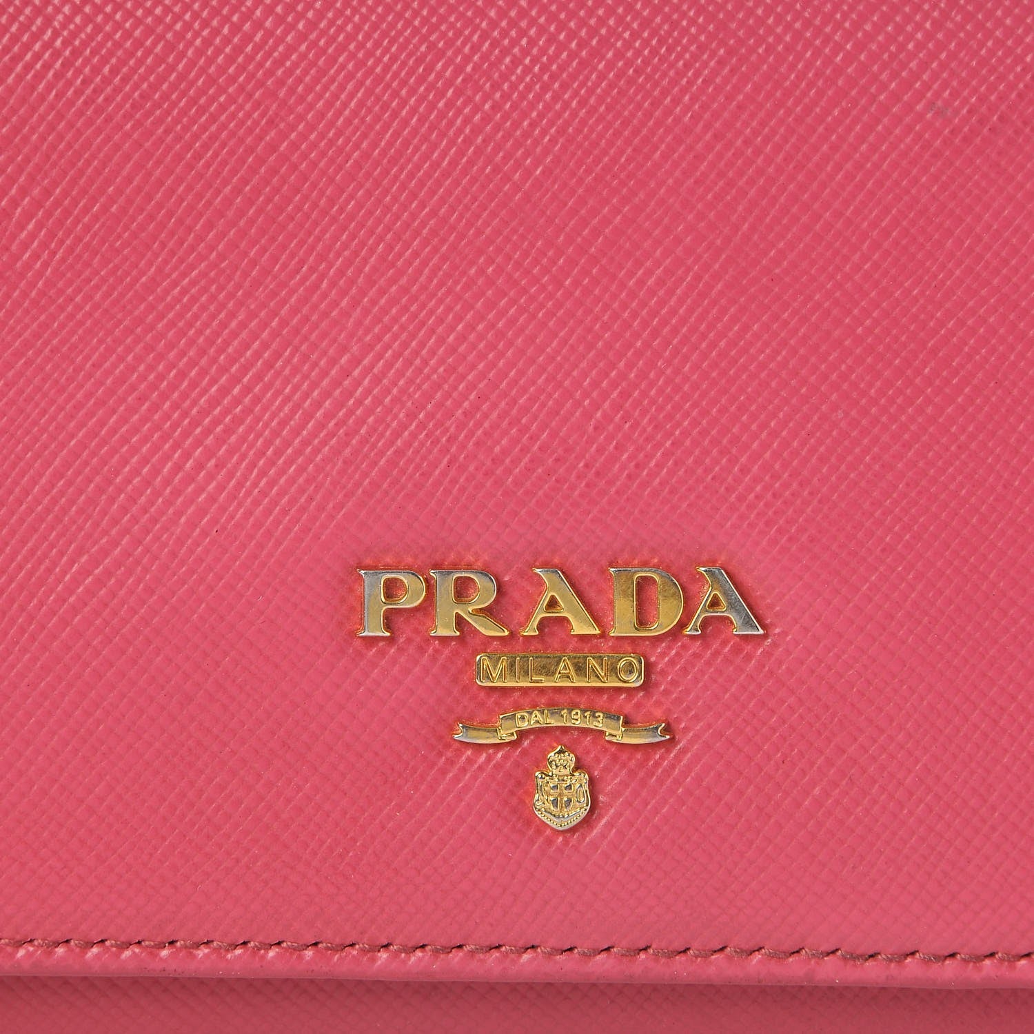 Prada Saffiano Metal Continental Flap Wallet Peonia 10 of 14